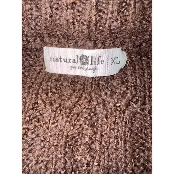 Natural Life Brown Sweater Women’s Sz XL Relaxed Oversized Cable Knit Fisherman - Picture 7 of 8
